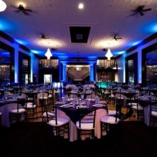 Image of The Allure wedding ballroom with blue up lighting