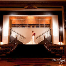 Image of beautiful bride standing on the Elegant Wedding stage in The Allure in Northwest Indiana