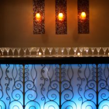 Image of wedding bar with lights at The Allure Wedding Venue and Event Center