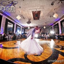 Image of Winter Wedding with bride and groom dancing in Northwest Indiana's most beautiful ballroom